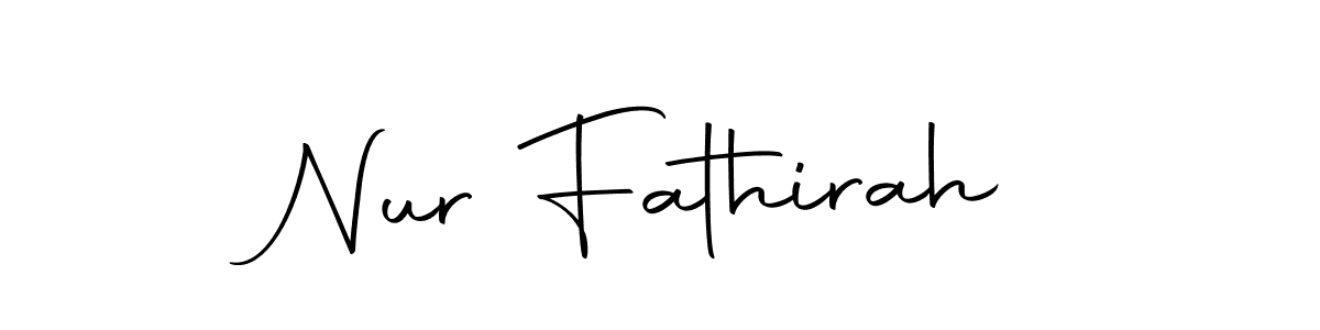 Create a beautiful signature design for name Nur Fathirah. With this signature (Autography-DOLnW) fonts, you can make a handwritten signature for free. Nur Fathirah signature style 10 images and pictures png