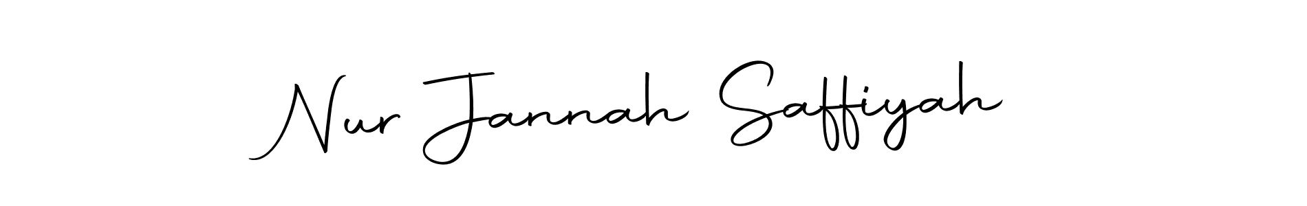 Make a short Nur Jannah Saffiyah signature style. Manage your documents anywhere anytime using Autography-DOLnW. Create and add eSignatures, submit forms, share and send files easily. Nur Jannah Saffiyah signature style 10 images and pictures png