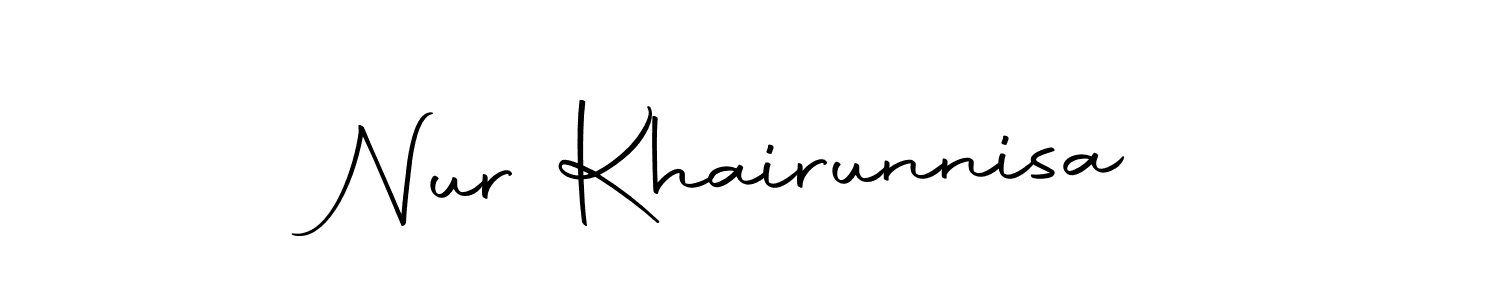 Design your own signature with our free online signature maker. With this signature software, you can create a handwritten (Autography-DOLnW) signature for name Nur Khairunnisa. Nur Khairunnisa signature style 10 images and pictures png
