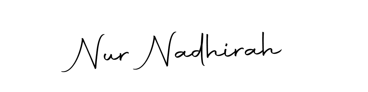 You should practise on your own different ways (Autography-DOLnW) to write your name (Nur Nadhirah) in signature. don't let someone else do it for you. Nur Nadhirah signature style 10 images and pictures png