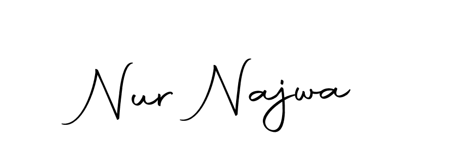 You should practise on your own different ways (Autography-DOLnW) to write your name (Nur Najwa) in signature. don't let someone else do it for you. Nur Najwa signature style 10 images and pictures png