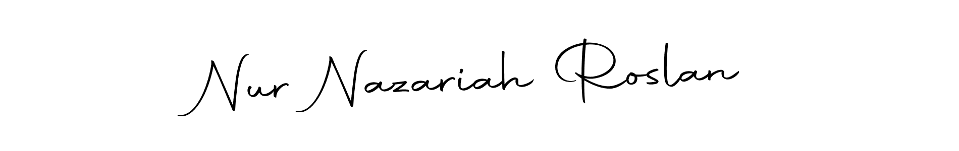 Use a signature maker to create a handwritten signature online. With this signature software, you can design (Autography-DOLnW) your own signature for name Nur Nazariah Roslan. Nur Nazariah Roslan signature style 10 images and pictures png