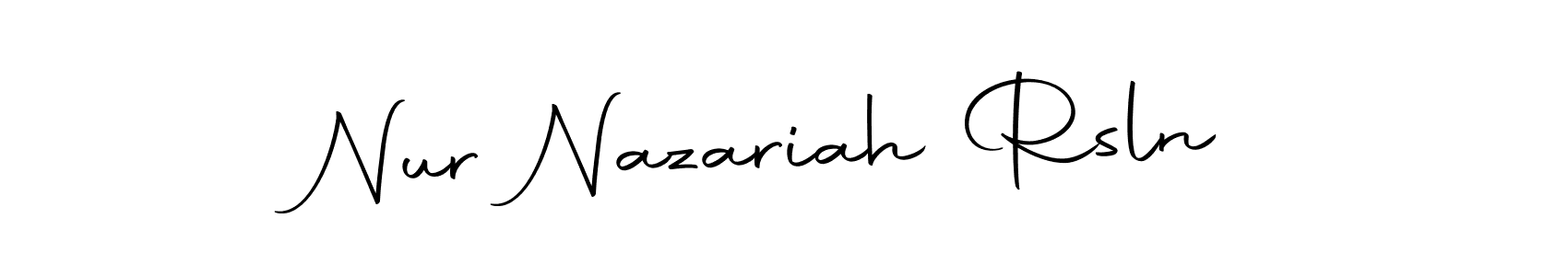 if you are searching for the best signature style for your name Nur Nazariah Rsln. so please give up your signature search. here we have designed multiple signature styles  using Autography-DOLnW. Nur Nazariah Rsln signature style 10 images and pictures png