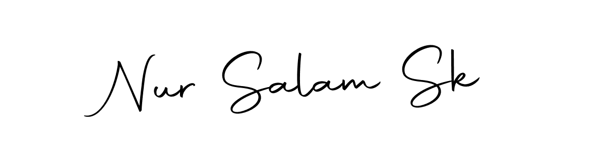 How to make Nur Salam Sk name signature. Use Autography-DOLnW style for creating short signs online. This is the latest handwritten sign. Nur Salam Sk signature style 10 images and pictures png