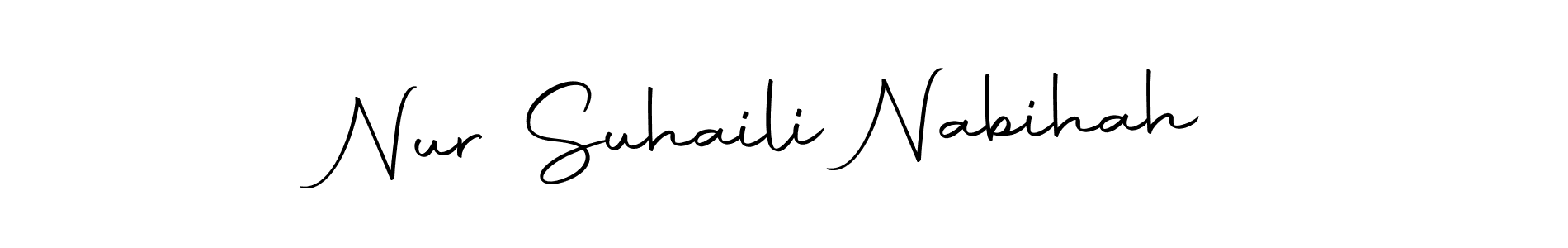 Nur Suhaili Nabihah stylish signature style. Best Handwritten Sign (Autography-DOLnW) for my name. Handwritten Signature Collection Ideas for my name Nur Suhaili Nabihah. Nur Suhaili Nabihah signature style 10 images and pictures png