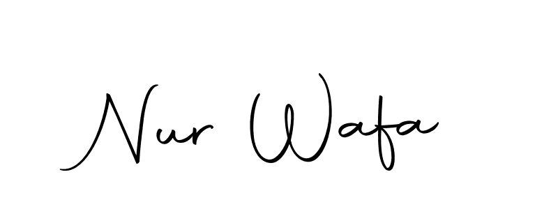 How to make Nur Wafa name signature. Use Autography-DOLnW style for creating short signs online. This is the latest handwritten sign. Nur Wafa signature style 10 images and pictures png