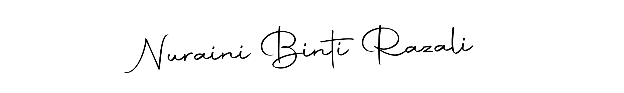How to make Nuraini Binti Razali name signature. Use Autography-DOLnW style for creating short signs online. This is the latest handwritten sign. Nuraini Binti Razali signature style 10 images and pictures png