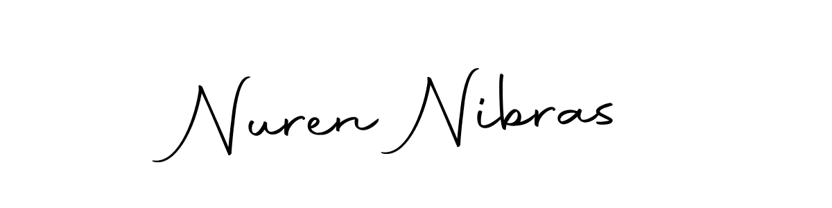 How to make Nuren Nibras name signature. Use Autography-DOLnW style for creating short signs online. This is the latest handwritten sign. Nuren Nibras signature style 10 images and pictures png