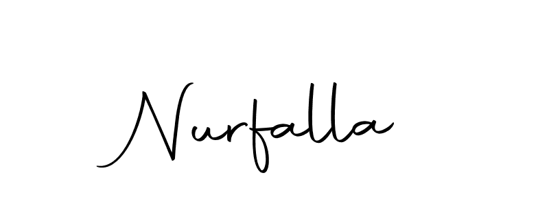 Design your own signature with our free online signature maker. With this signature software, you can create a handwritten (Autography-DOLnW) signature for name Nurfalla. Nurfalla signature style 10 images and pictures png