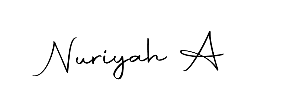 How to make Nuriyah A signature? Autography-DOLnW is a professional autograph style. Create handwritten signature for Nuriyah A name. Nuriyah A signature style 10 images and pictures png