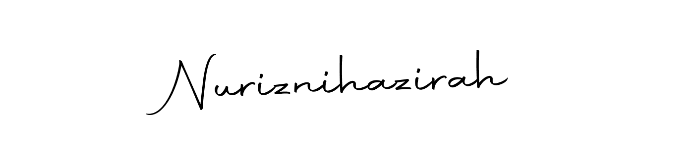 Use a signature maker to create a handwritten signature online. With this signature software, you can design (Autography-DOLnW) your own signature for name Nuriznihazirah. Nuriznihazirah signature style 10 images and pictures png