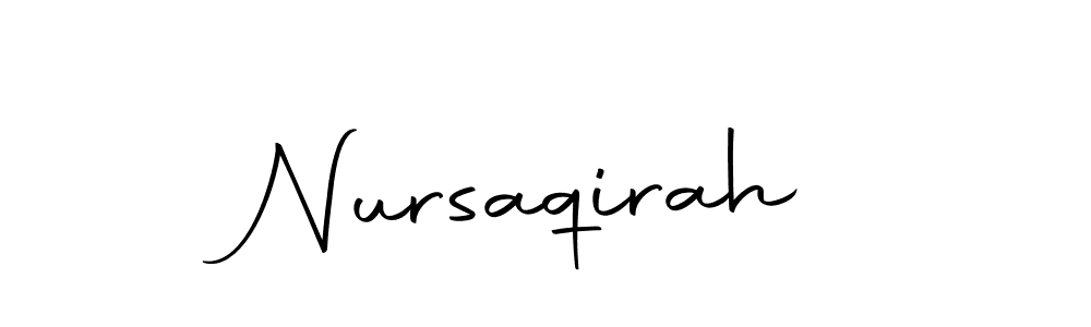 Use a signature maker to create a handwritten signature online. With this signature software, you can design (Autography-DOLnW) your own signature for name Nursaqirah. Nursaqirah signature style 10 images and pictures png