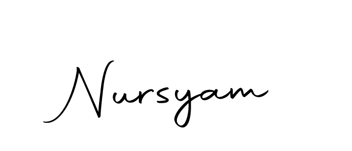 You can use this online signature creator to create a handwritten signature for the name Nursyam. This is the best online autograph maker. Nursyam signature style 10 images and pictures png