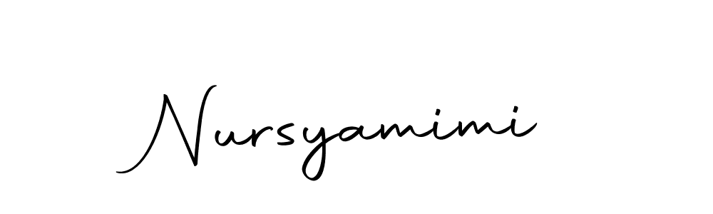 if you are searching for the best signature style for your name Nursyamimi. so please give up your signature search. here we have designed multiple signature styles  using Autography-DOLnW. Nursyamimi signature style 10 images and pictures png