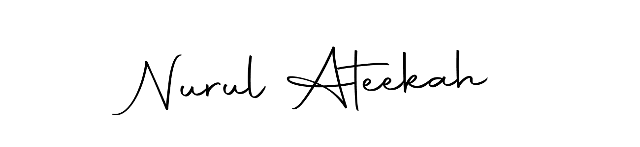 You should practise on your own different ways (Autography-DOLnW) to write your name (Nurul Ateekah) in signature. don't let someone else do it for you. Nurul Ateekah signature style 10 images and pictures png