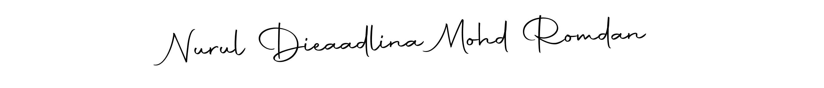 Design your own signature with our free online signature maker. With this signature software, you can create a handwritten (Autography-DOLnW) signature for name Nurul Dieaadlina Mohd Romdan. Nurul Dieaadlina Mohd Romdan signature style 10 images and pictures png