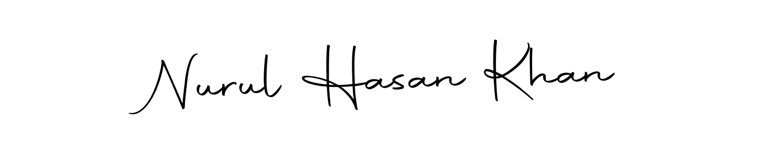 How to make Nurul Hasan Khan name signature. Use Autography-DOLnW style for creating short signs online. This is the latest handwritten sign. Nurul Hasan Khan signature style 10 images and pictures png