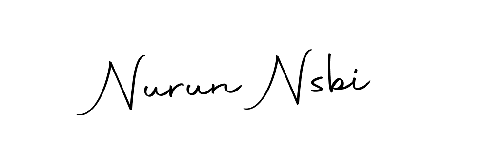 Design your own signature with our free online signature maker. With this signature software, you can create a handwritten (Autography-DOLnW) signature for name Nurun Nsbi. Nurun Nsbi signature style 10 images and pictures png