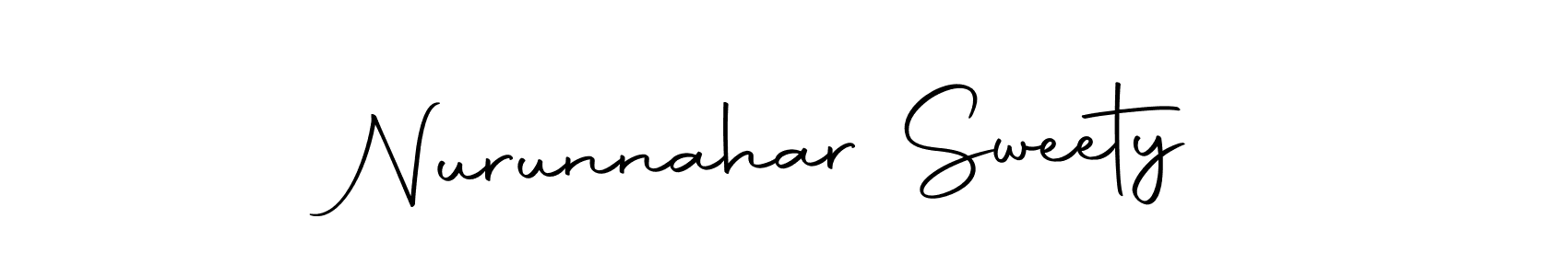 Make a beautiful signature design for name Nurunnahar Sweety. With this signature (Autography-DOLnW) style, you can create a handwritten signature for free. Nurunnahar Sweety signature style 10 images and pictures png