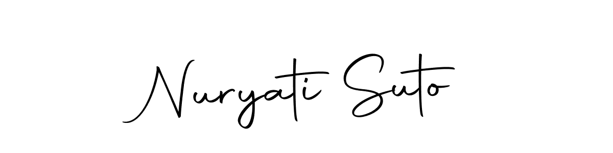 How to make Nuryati Suto name signature. Use Autography-DOLnW style for creating short signs online. This is the latest handwritten sign. Nuryati Suto signature style 10 images and pictures png