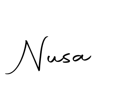 Use a signature maker to create a handwritten signature online. With this signature software, you can design (Autography-DOLnW) your own signature for name Nusa. Nusa signature style 10 images and pictures png