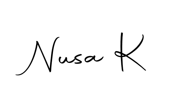 You can use this online signature creator to create a handwritten signature for the name Nusa K. This is the best online autograph maker. Nusa K signature style 10 images and pictures png