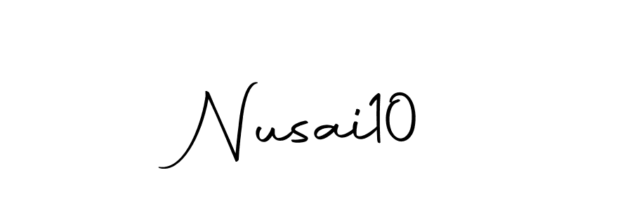 You should practise on your own different ways (Autography-DOLnW) to write your name (Nusai  10) in signature. don't let someone else do it for you. Nusai  10 signature style 10 images and pictures png