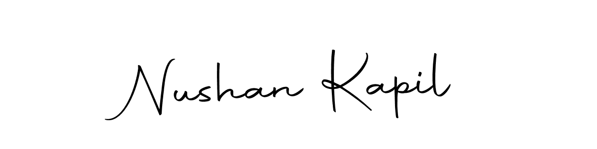 How to make Nushan Kapil name signature. Use Autography-DOLnW style for creating short signs online. This is the latest handwritten sign. Nushan Kapil signature style 10 images and pictures png