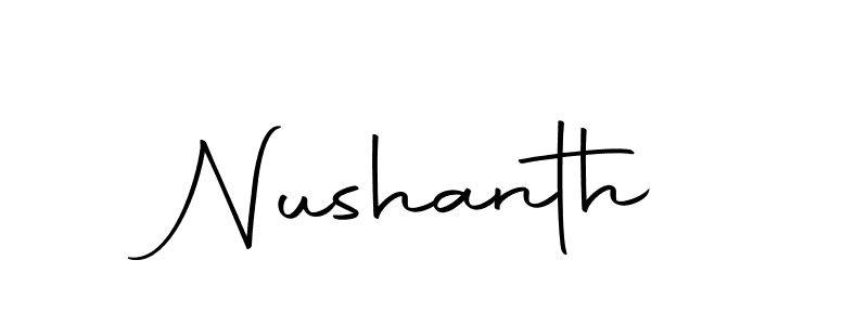 Design your own signature with our free online signature maker. With this signature software, you can create a handwritten (Autography-DOLnW) signature for name Nushanth. Nushanth signature style 10 images and pictures png