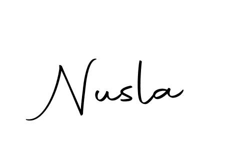 How to make Nusla name signature. Use Autography-DOLnW style for creating short signs online. This is the latest handwritten sign. Nusla signature style 10 images and pictures png