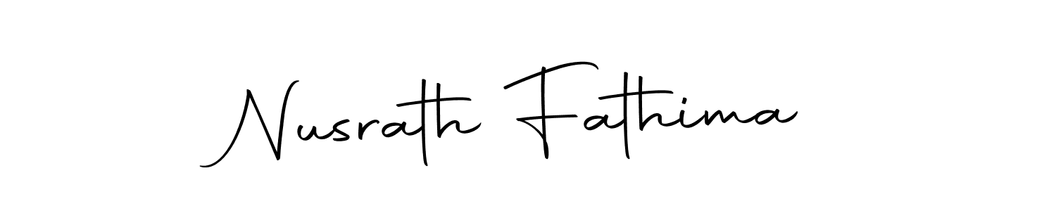 Create a beautiful signature design for name Nusrath Fathima. With this signature (Autography-DOLnW) fonts, you can make a handwritten signature for free. Nusrath Fathima signature style 10 images and pictures png