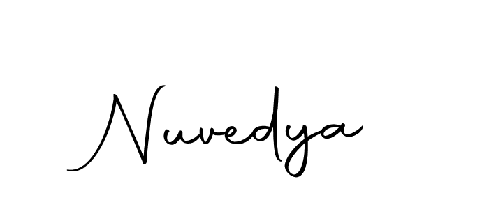 Create a beautiful signature design for name Nuvedya. With this signature (Autography-DOLnW) fonts, you can make a handwritten signature for free. Nuvedya signature style 10 images and pictures png