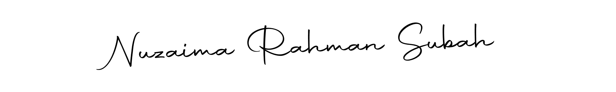 How to make Nuzaima Rahman Subah signature? Autography-DOLnW is a professional autograph style. Create handwritten signature for Nuzaima Rahman Subah name. Nuzaima Rahman Subah signature style 10 images and pictures png