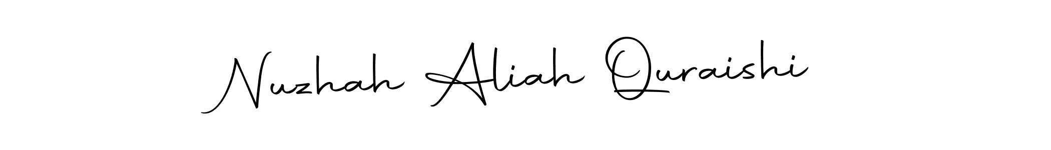 You can use this online signature creator to create a handwritten signature for the name Nuzhah Aliah Quraishi. This is the best online autograph maker. Nuzhah Aliah Quraishi signature style 10 images and pictures png