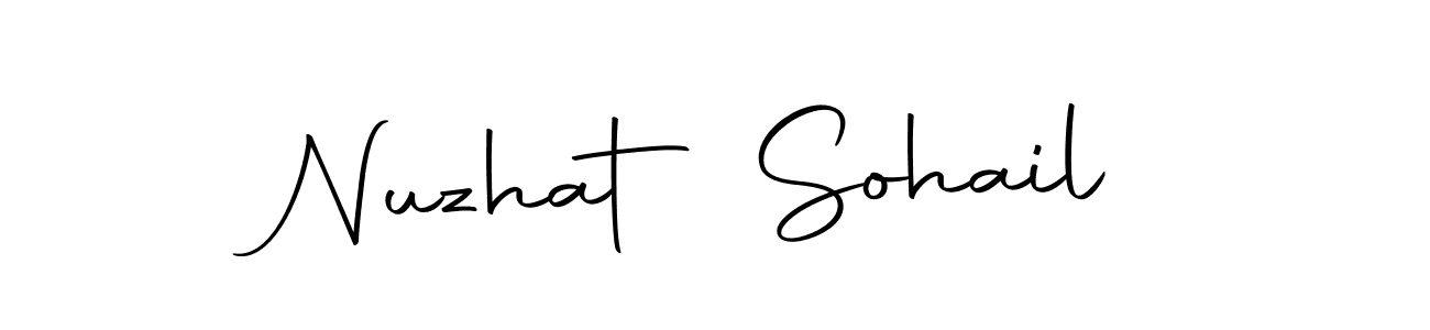 Make a beautiful signature design for name Nuzhat Sohail. With this signature (Autography-DOLnW) style, you can create a handwritten signature for free. Nuzhat Sohail signature style 10 images and pictures png