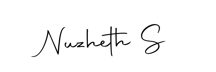 Use a signature maker to create a handwritten signature online. With this signature software, you can design (Autography-DOLnW) your own signature for name Nuzheth S. Nuzheth S signature style 10 images and pictures png