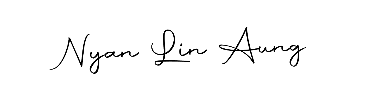 Design your own signature with our free online signature maker. With this signature software, you can create a handwritten (Autography-DOLnW) signature for name Nyan Lin Aung. Nyan Lin Aung signature style 10 images and pictures png
