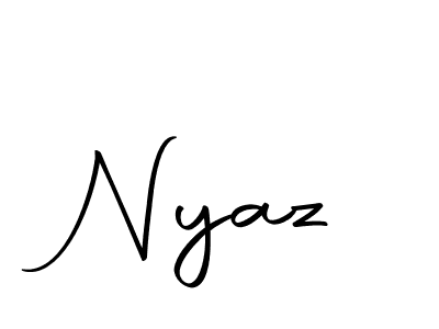 Make a beautiful signature design for name Nyaz. With this signature (Autography-DOLnW) style, you can create a handwritten signature for free. Nyaz signature style 10 images and pictures png