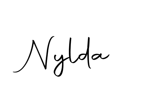 Use a signature maker to create a handwritten signature online. With this signature software, you can design (Autography-DOLnW) your own signature for name Nylda. Nylda signature style 10 images and pictures png