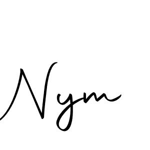 Create a beautiful signature design for name Nym. With this signature (Autography-DOLnW) fonts, you can make a handwritten signature for free. Nym signature style 10 images and pictures png