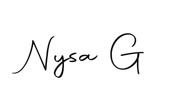 Create a beautiful signature design for name Nysa G. With this signature (Autography-DOLnW) fonts, you can make a handwritten signature for free. Nysa G signature style 10 images and pictures png