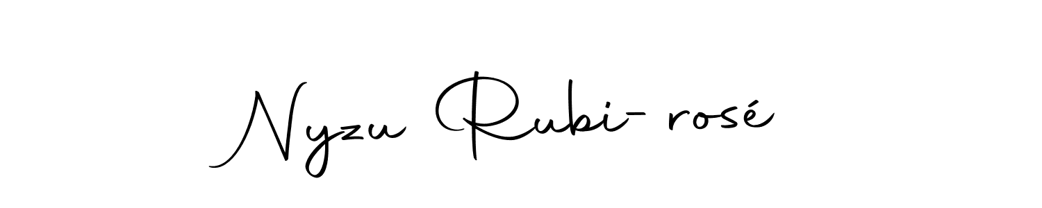 How to make Nyzu Rubi-rosé name signature. Use Autography-DOLnW style for creating short signs online. This is the latest handwritten sign. Nyzu Rubi-rosé signature style 10 images and pictures png