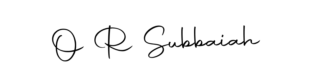 Create a beautiful signature design for name O R Subbaiah. With this signature (Autography-DOLnW) fonts, you can make a handwritten signature for free. O R Subbaiah signature style 10 images and pictures png