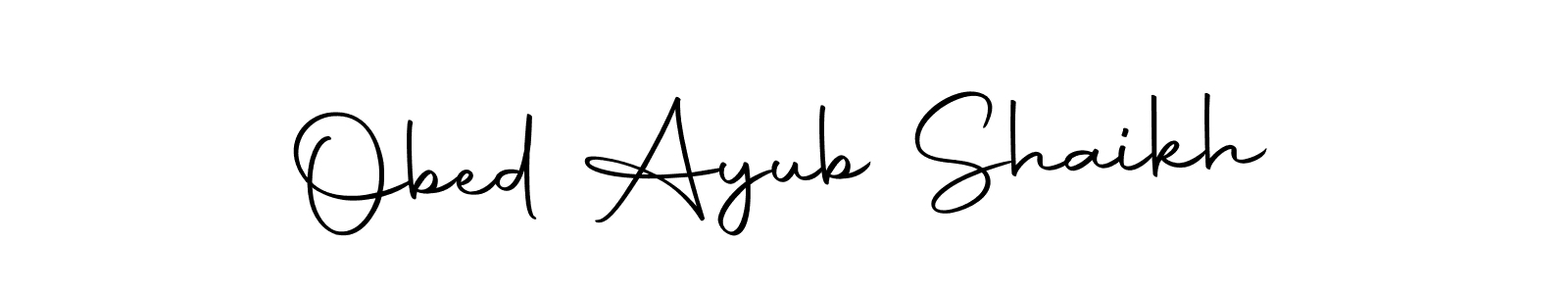 How to make Obed Ayub Shaikh name signature. Use Autography-DOLnW style for creating short signs online. This is the latest handwritten sign. Obed Ayub Shaikh signature style 10 images and pictures png