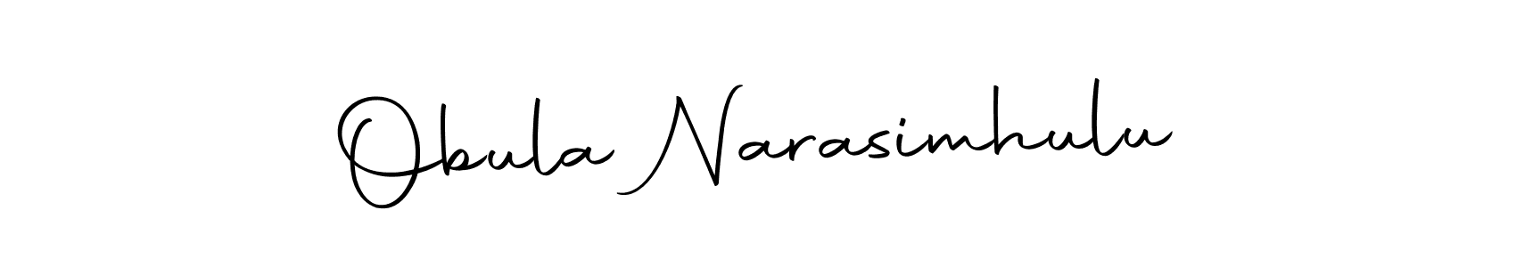 Design your own signature with our free online signature maker. With this signature software, you can create a handwritten (Autography-DOLnW) signature for name Obula Narasimhulu. Obula Narasimhulu signature style 10 images and pictures png