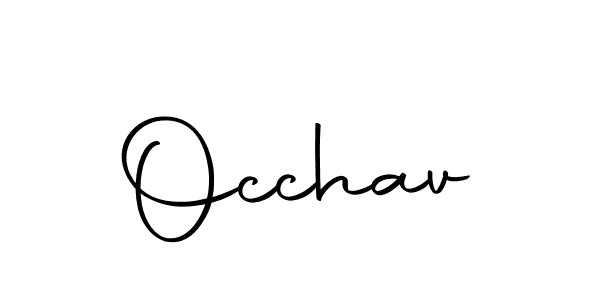 Make a beautiful signature design for name Occhav. With this signature (Autography-DOLnW) style, you can create a handwritten signature for free. Occhav signature style 10 images and pictures png