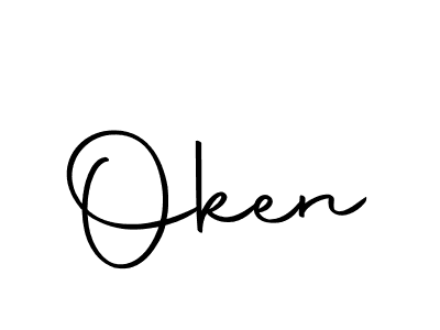 Use a signature maker to create a handwritten signature online. With this signature software, you can design (Autography-DOLnW) your own signature for name Oken. Oken signature style 10 images and pictures png