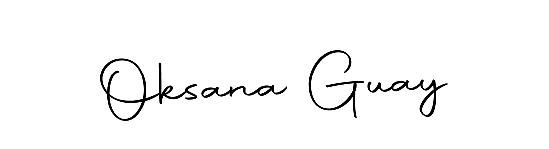 How to make Oksana Guay name signature. Use Autography-DOLnW style for creating short signs online. This is the latest handwritten sign. Oksana Guay signature style 10 images and pictures png