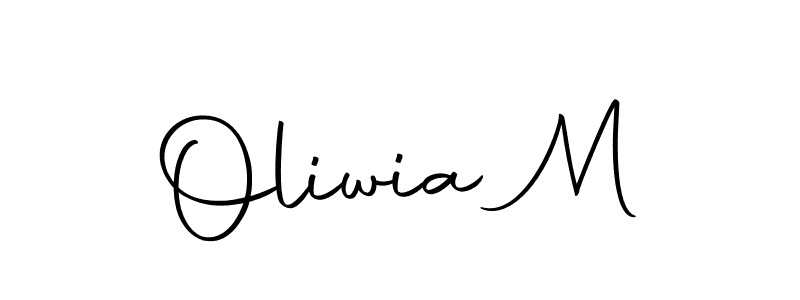 Use a signature maker to create a handwritten signature online. With this signature software, you can design (Autography-DOLnW) your own signature for name Oliwia M. Oliwia M signature style 10 images and pictures png