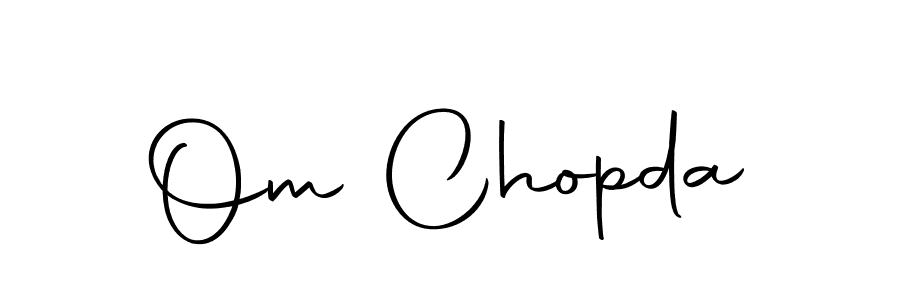 Design your own signature with our free online signature maker. With this signature software, you can create a handwritten (Autography-DOLnW) signature for name Om Chopda. Om Chopda signature style 10 images and pictures png